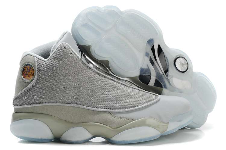 New 2014 Air Jordan 13 Transparent Sole Mesh All White Hight Quality